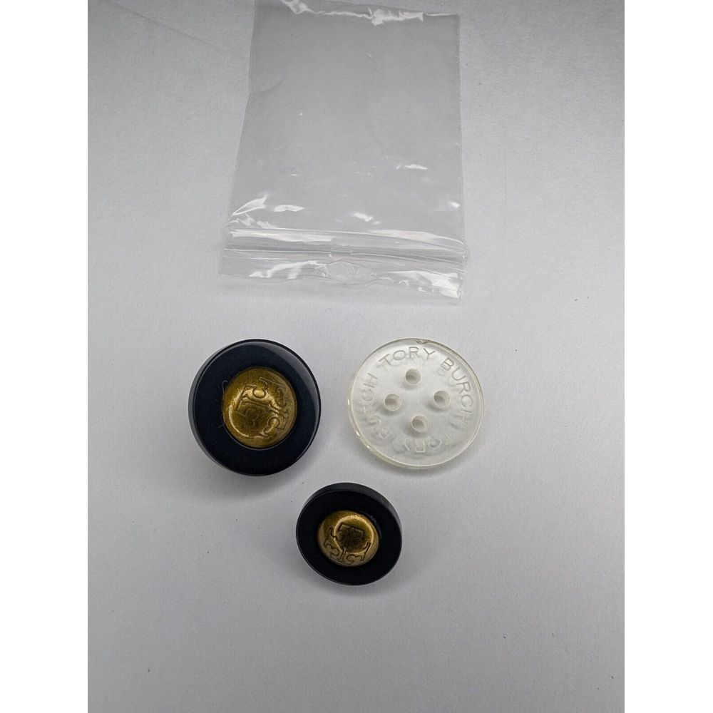 Vintage Tory Burch 3 Piece Replacement Buttons Navy Blue & Metal 3/4" &‎ 1/2"
